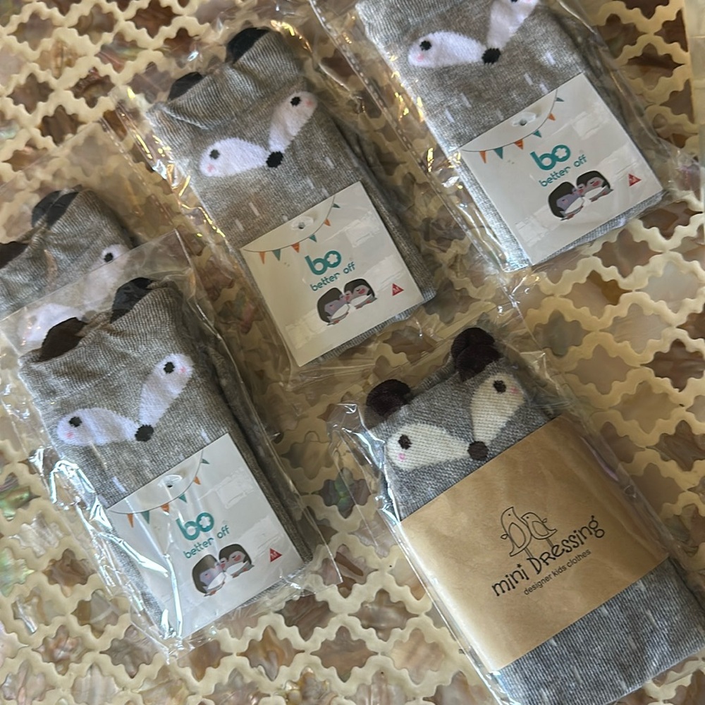 New Grey fox knee high socks